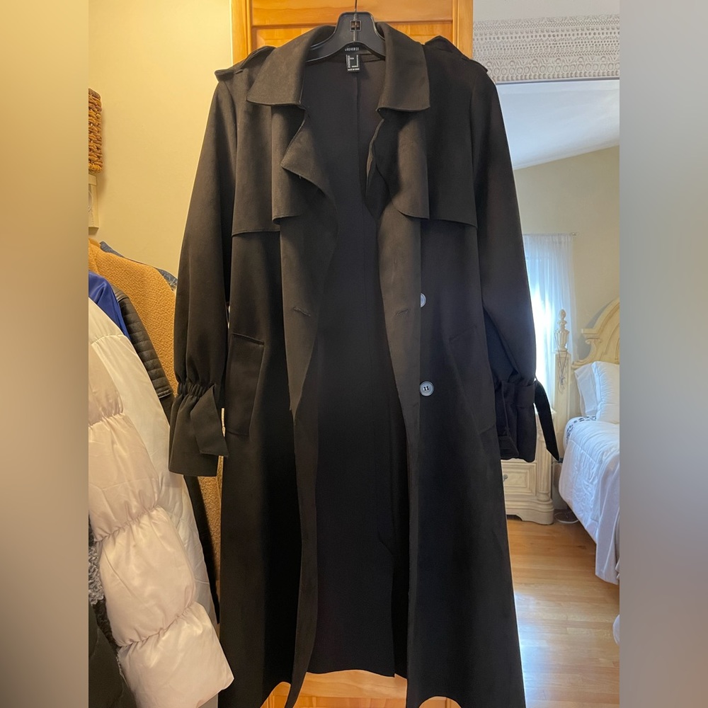Black Suede Trench Coat